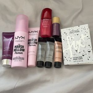 NYX, Smashbox, Shiseido skincare makeup samples